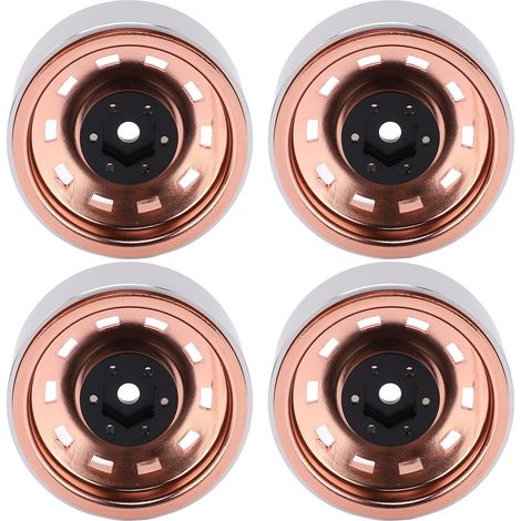 4 jantes métalliques 1,9 pouces, moyeu à trou carré 10, pour AXIAL SCX10 1/10, voiture RC tout-terrain, or (1/5)