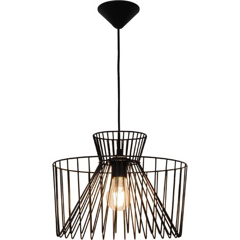Suspension design Glascow XL 120cm réglable métal noir compatible LED (1/4)