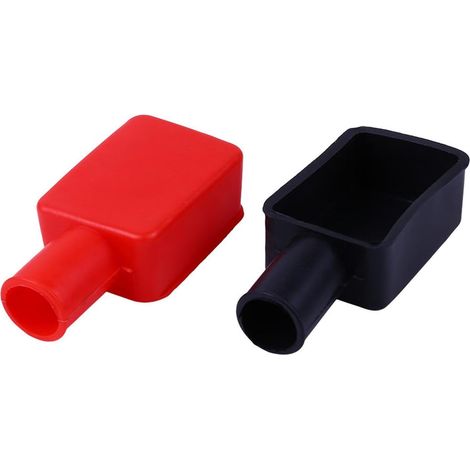 Set of 2 protective sleeves for battery terminals, positive, negative, for car, motorcycle, truck, boat (1/5)