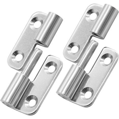 2 Pack Removable Left Hand Stainless Steel Hinge 1.5 Inch with Screws for Small Flags