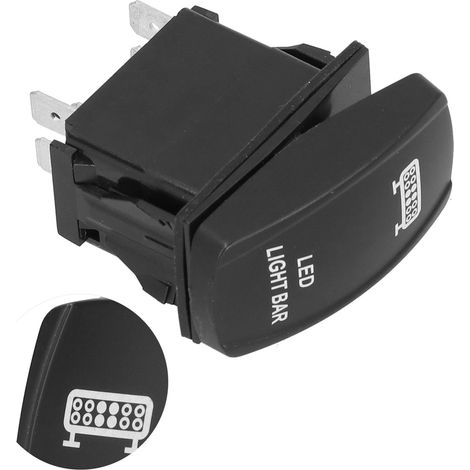 Lot de 2 interrupteurs à bascule étanches marche/arrêt pour voitures, bateaux et camions, modèle LED 5 broches 12-24 V (1/5)