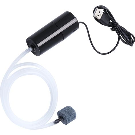 Mini pompe à air pour aquarium, portable USB, avec pierre à air, silencieuse et économe en énergie, idéale pour la pêche en aquarium.