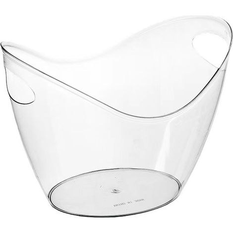 lot de 2 Refroidisseur à vin et récipient pour boissons de fête, seau à glace transparent en acrylique de qualité alimentaire, récipient de stockage de 4 litres, seau à glace transparent, (1/5)