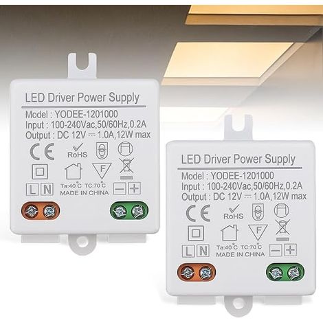 Transformateur LED Mini 12V 12W / DC, IP67, 230V vers 12V, luminaires LED 0-10W G4, MR16, MR11, Aucune Charge Minimale Requise (1/5)