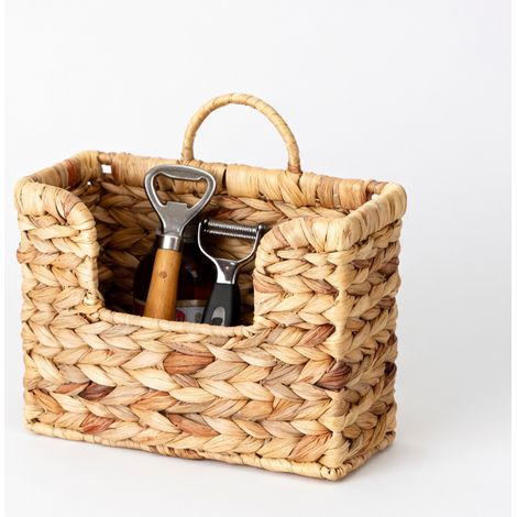 Panier mural osier tisse 30 x 11 x 20 cm pour la maison (1/5)