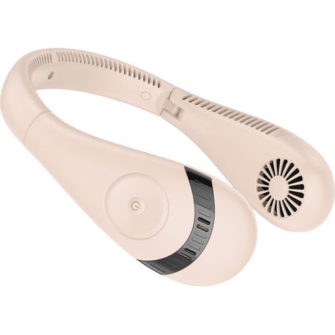 Ventilateur de cou pliable sans pales, ventilation 360°, 3 vitesses, batterie 5000 mAh, mains libres, silencieux (rose) (1/5)