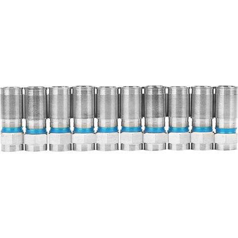10 pièces RG6 UK pressé Type F connecteur câble antenne vidéo Satellite adaptateur (F-008)