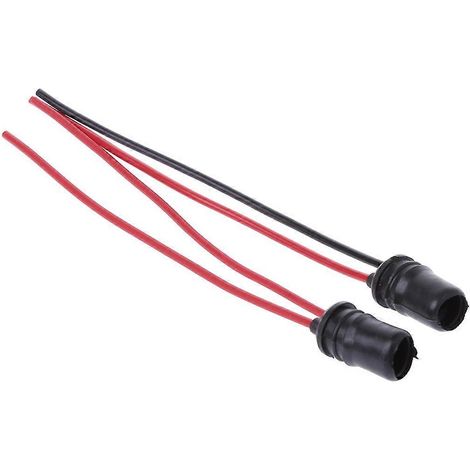 Lot de 2 douilles pour ampoules T10 W5W pour voitures, camions et bateaux, avec rallonge de connecteur. (1/4)