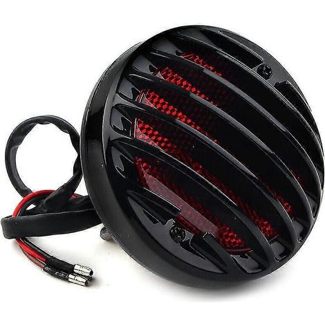 Feu arrière de moto compatible avec Harley Cruiser Cafe Racer Bobber Chopper. (noir) (1 pièce) (1/3)