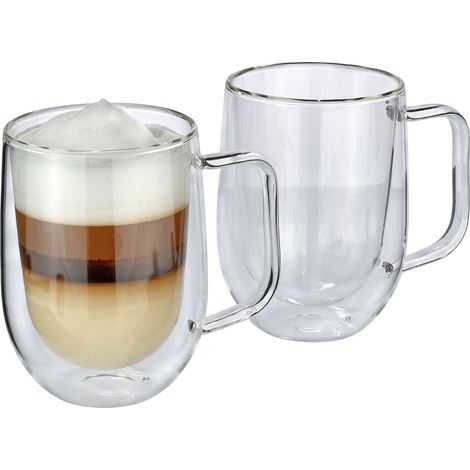 Vasos para latte macchiato Cilio Veneto, 2 unidades, vidrio de borosilicato, 0,3 l, diámetro 8,5 x 12 cm