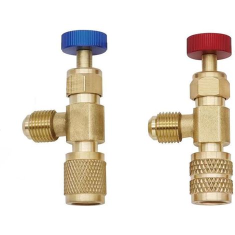 Réfrigérant Valve de Sécurité R32 R22,Lot de 2 Vanne de Débit de Climatisation,pour Adaptateurs Raccords R22/ R32 (1/5)