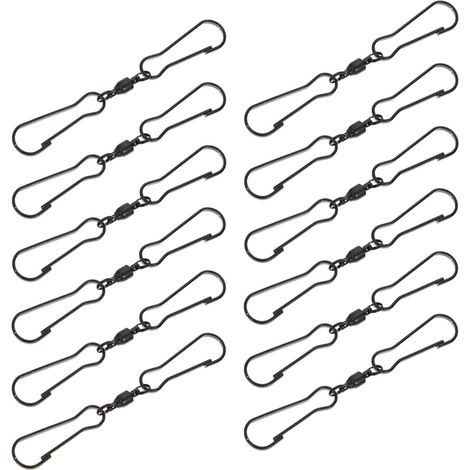 Crochets pivotants en acier inoxydable GALPADA, 70 mm, lot de 24, pour suspendre carillons éoliens (1/5)