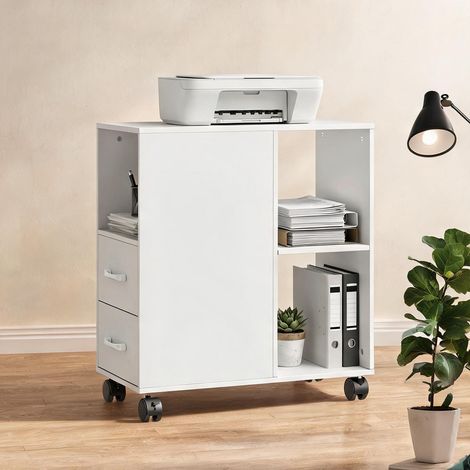 Meuble de rangement de bureau branco 60 x 30 x 65 cm (1/5)