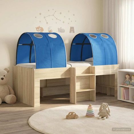Cama con Túnel 4 uds. Roble Sonoma y Azul Madera de ingeniería (1/5)