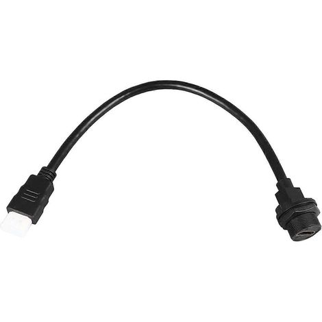 Rückwandmontagebuchse, HD-Multimedia-Schnittstellenadapter, Gewindebuchse, Kabel 0,3 Meter
