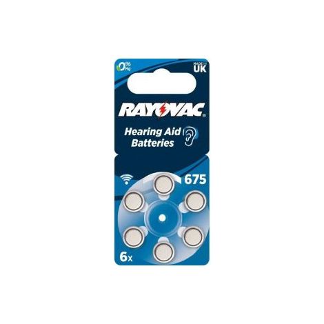 Blister 6 piles auditives 1.4V - Varta (V675)