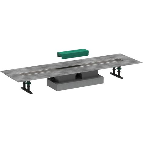 Hansgrohe uBox universal - Kit completo de canaleta de ducha lineal 900, para instalación plana, acero inoxidable 56019180 (1/3)