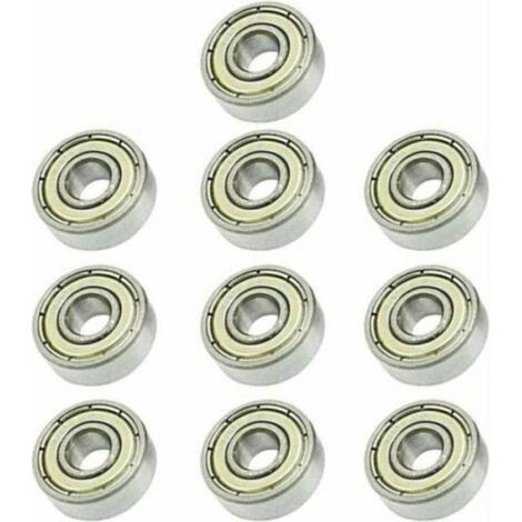 Roulement à billes - 606ZZ - 6 x 17 x 6 mm - Gorge profonde - Double blindage métallique - Pour planche à roulettes - 10 pièces (1/5)