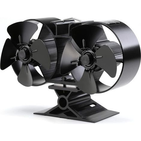 Heat-Powered Wood Stove Fan, Double-Ended 8-Blade Aluminum Fireplace Fan (1/4)