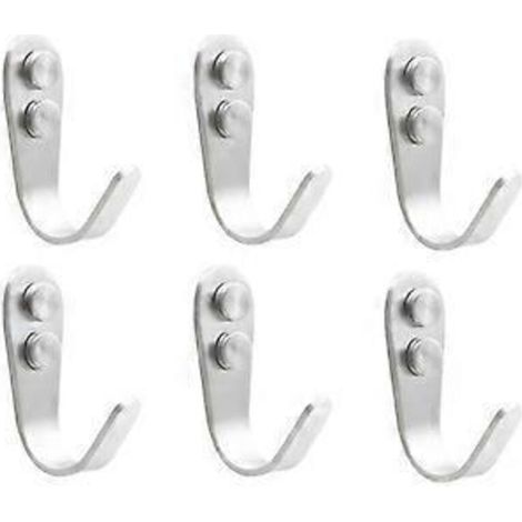 SZTXJ Lot de 6 crochets pour peignoirs en acier inoxydable, crochet mural simple pour porte-serviettes, crochets muraux universels, pour cuisine et salle de bain (L) (1/4)