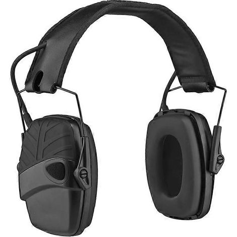 Casque antibruit électronique Impact Hearing, idéal pour les sports de plein air, noir. (1/5)