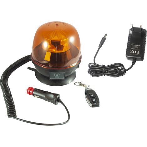 Lampeggiante a batteria con telecomando 12-24V base magnetica (1/5)