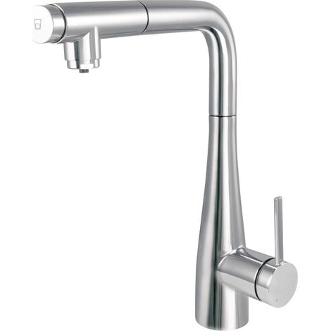 Miscelatore per lavello cucina con bocca estraibile e attaco filtro acqua cromo - Lyra