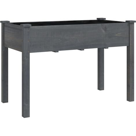 Jardinière,Bac à fleurs,Pot de fleurs avec doublure gris 118x59x76 cm bois massif de sapin CFW45445 (1/5)