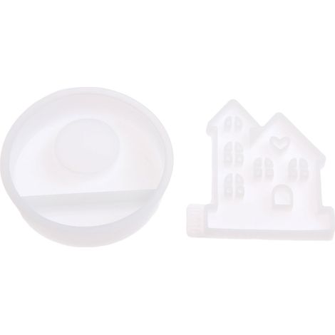 Moule En Silicone - Pour Cire Et Résine - Forme Maison Ronde Avec Socle - Compatible Cire Bougie Gypse Béton Résine Époxy - 1 Pièce (1/5)