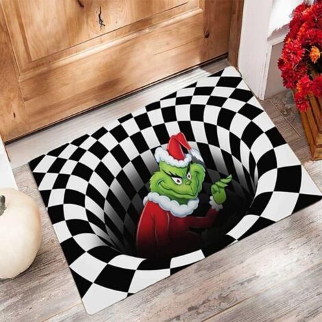 Tapis d'entrée antidérapant avec envers en caoutchouc, épais et lavable, noir, 60 x 90 cm (1/5)