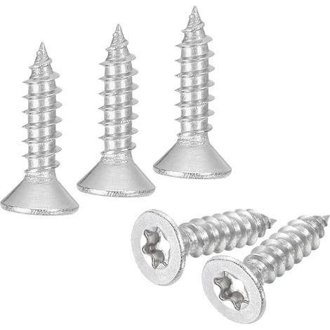 40 Pièces Vis Torx à Tête Plate M4 x 16 mm Vis à Bois (Argent) (1/5)