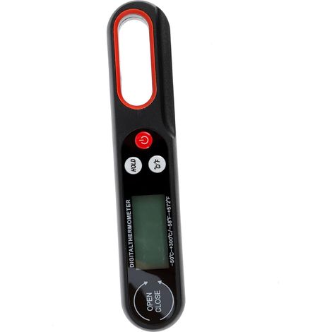 1 Stück kabelloses digitales Grillthermometer mit Sofortanzeige für Grill, Fleisch und anderes Kochzubehör, Kunststoff, Schwarz