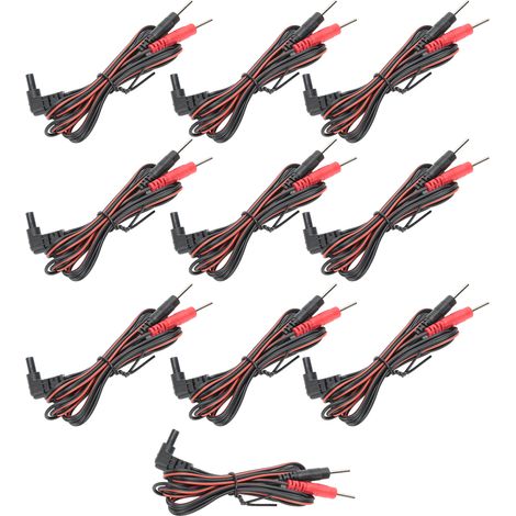 10 pièces/sachet 2,35 mm 1,2 m Câbles conducteurs d'électrodes à 2 broches pour appareil TENS de physiothérapie (1/5)