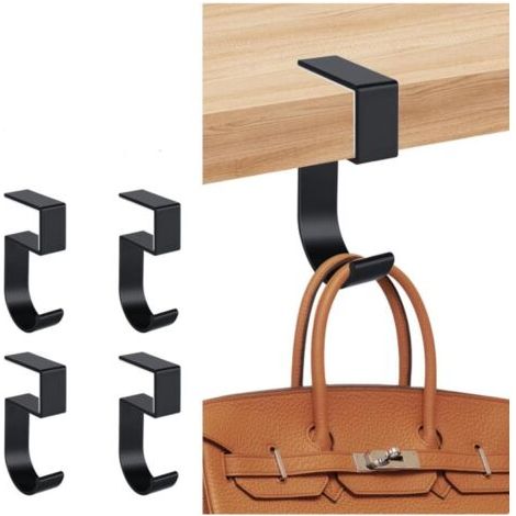 Set mit 4 tragbaren Aluminium-Tischhaken für Schüler und Büros, rutschfest für Tisch oder Schreibtisch, zum Aufhängen von Handtaschen und kleinen Gegenständen (1/5)