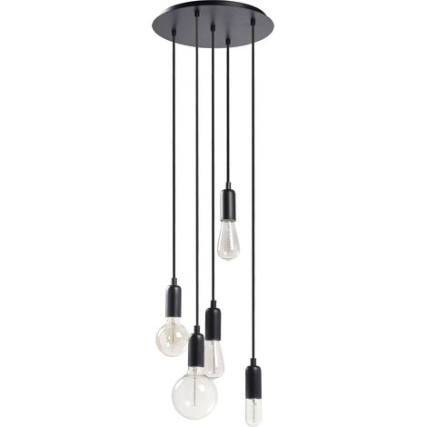 Lámpara colgante A TU ESTILO E27 5x60 W Negro (1/3)