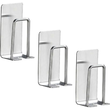 Porte-brosse à dents électrique en acier inoxydable, trois, rangement mural pour brosse à dents de douche, gain de place, pour salle de bain (1/5)