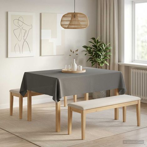 vidaXL Table Cloth Rectangular Light Grey 140 x 160 cm (1/5)