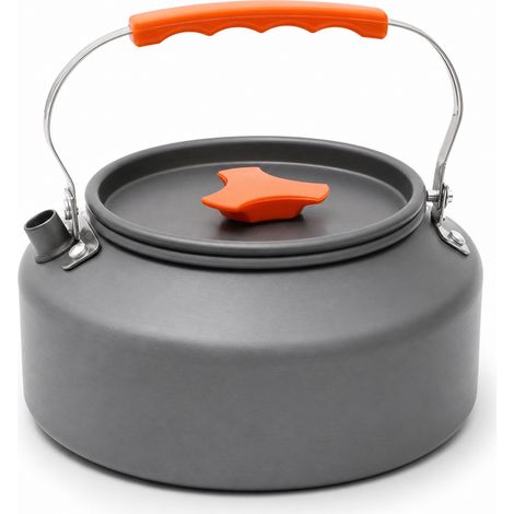 Bouilloire de camping portable 1,6 L pour café et thé orange (1/5)