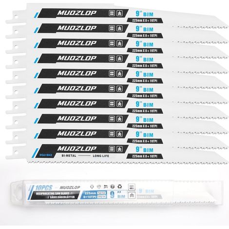 Säbelsägeblätter 10er Pack 225 mm 8 10 TPI Metall 8+10TPI 225mm 10 (1/5)