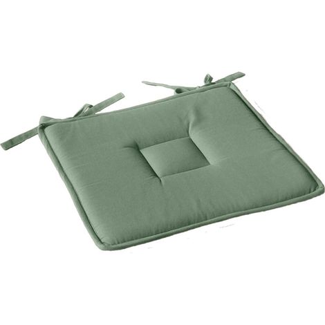 Galette de Chaise Uni "Panama" 40x40cm Vert Argile