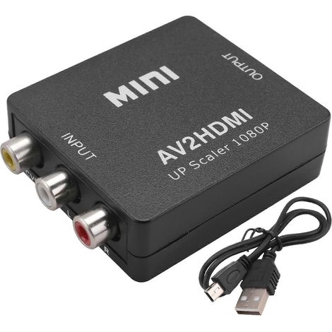 Convertisseur AV Mini CVBS 1080p, adaptateur audio/vidéo PAL/NTSC compatible avec TV, ordinateur et décodeur. (1/5)