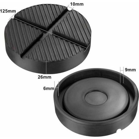 Almohadilla De Goma - Diamètre 125 Mm Épaisseur 27 Mm - Pour Cric Hydraulique Ou Mécanique - Noir - 1 Pièce (1/2)