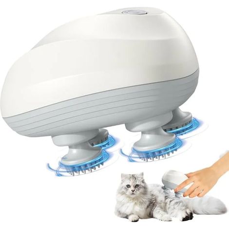 Masseur électrique de tête,masseur manuel sans fil avec 4 têtes de pétrissage,appareil de massage pour chat,étanche IPX7,masseur (1/5)