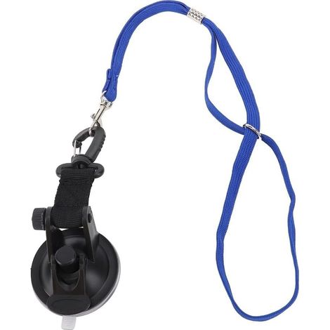 Laisse de bain pour chien avec ventouse, laisse de contention réglable en nylon pour le toilettage des chiens et des chats, sangle de sécurité antidérapante pour baignoire et douche, bleue, grande tai (1/5)