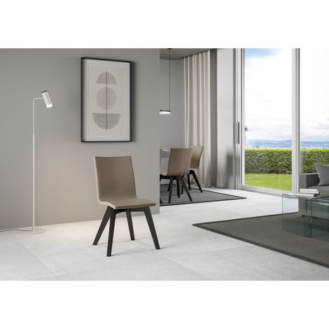 Sedia 52x52x87 cm Trudy gambe Antracite in Similpelle Tortora (1/3)
