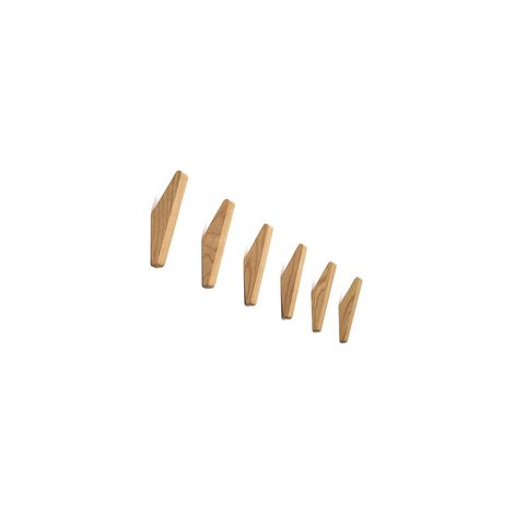 TAISHENGDA Lot de 6 Crochets Muraux en Bois d’Hévéa – Patères Naturelles pour Manteaux, Chapeaux et Serviettes (1/5)