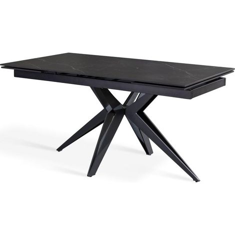 Match 2 – Ausziehbarer Tisch (160/240 x 90 cm) aus schwarzer Keramik (1/4)