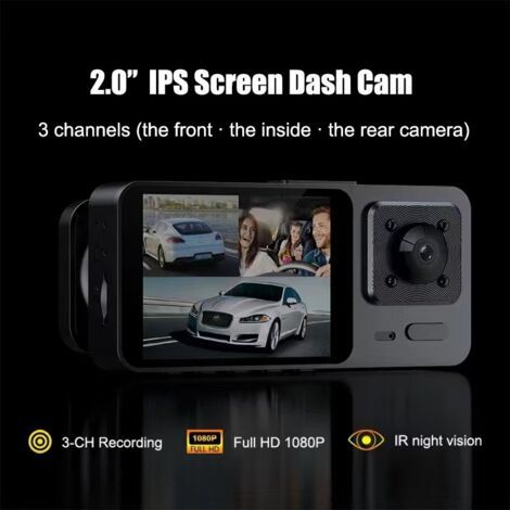 Applicable Caméra embarquée Avant arrière1080P WiFi avec Carte SD 32 Go, Double caméra de Voiture avec Surveillance du stationnement, Super Vision Nocturne, WDR, Grand Angle 170°, capteur G, Enregistr (1/4)
