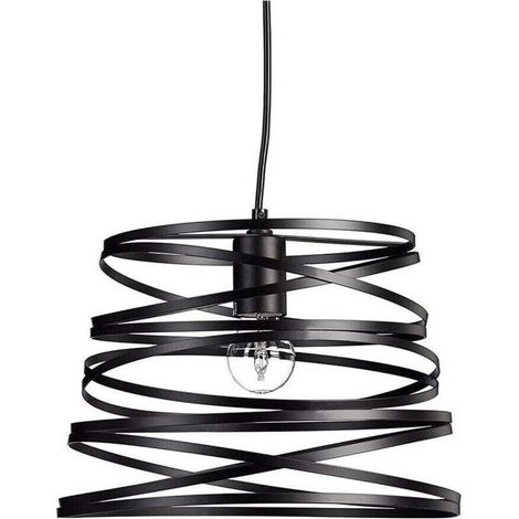 Suspension moderne avec abat-jour en métal perforé noir Vortex A08 - (1/4)