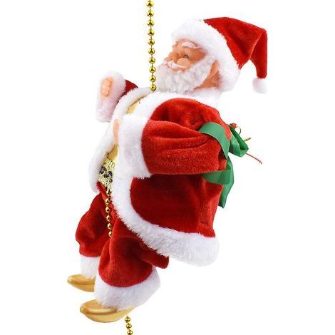 Escalera de cuerda eléctrica prenavideña, Papá Noel escalando, regalo para fiestas en casa o en el bar para niños (1/5)